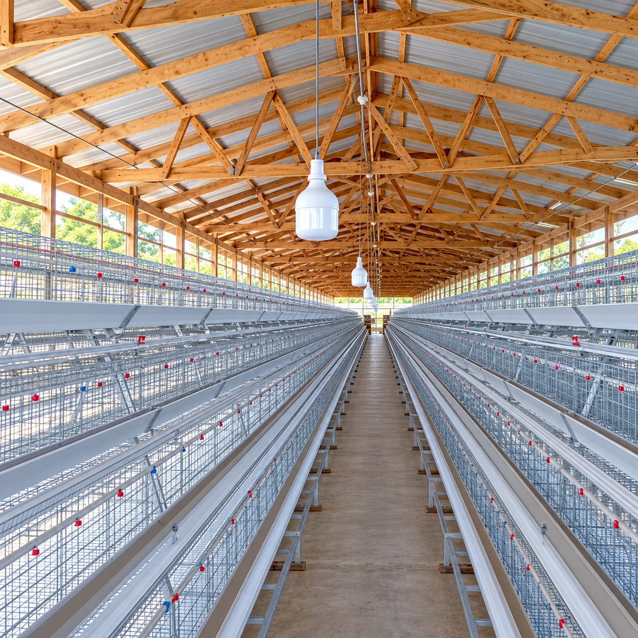 Hot-dip Galvanized 4 Tiers A Type Layer Chicken Cages
